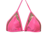TOP TRIÁNGULO CON TRANSPARENCIA TEXTURIZADO ROSA BABY